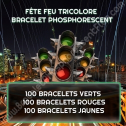 Fête Feu Tricolore Bracelet Phosphorescent